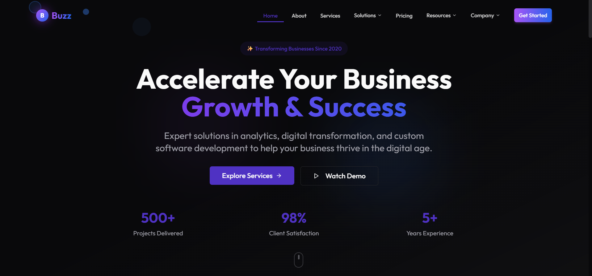  Buzz — Business Website Template