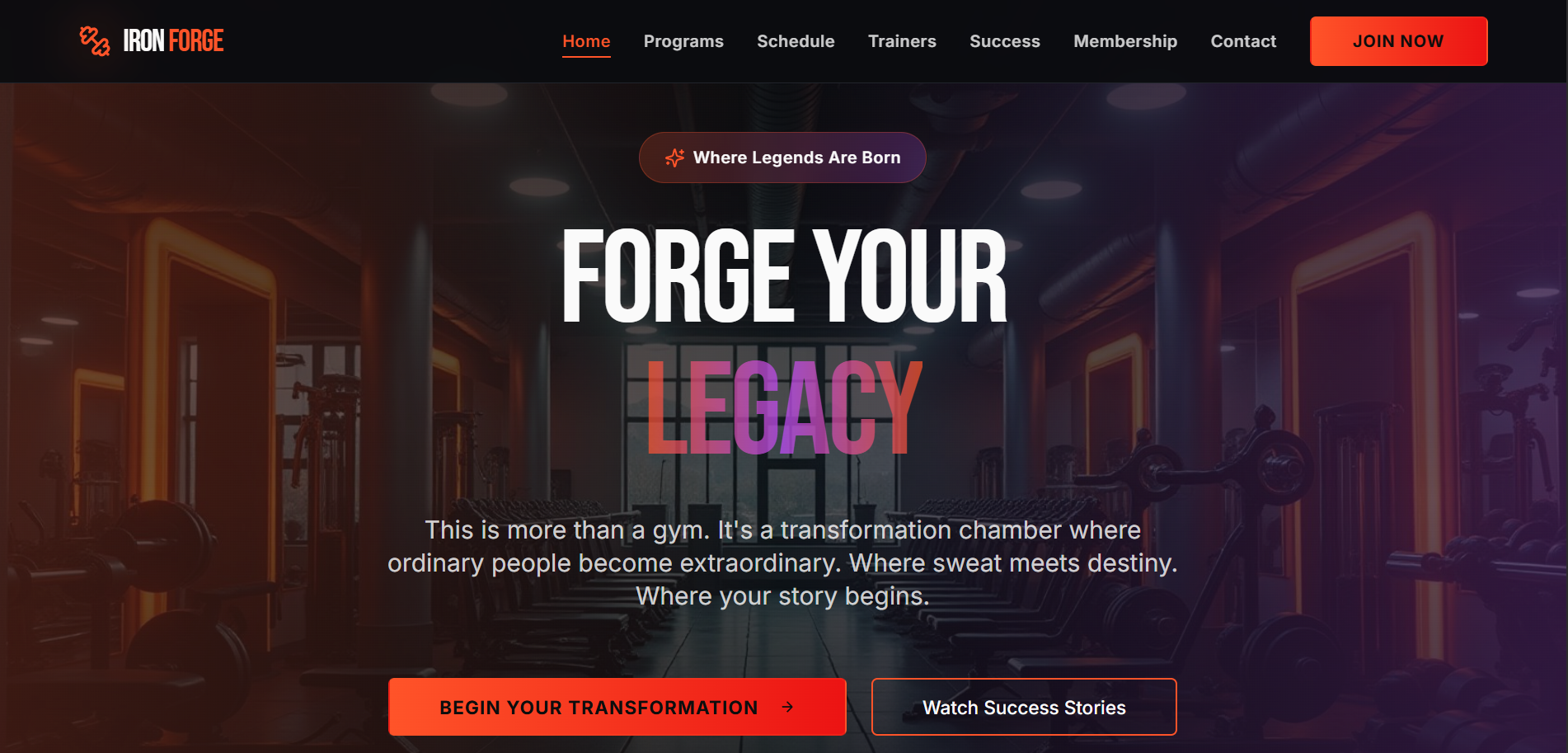 Iron Forge Premium — Elite Training Studio